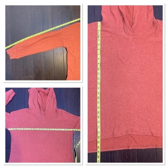 NEW PST Project Social T Rust Wren Long Sleeve Cozy Rib Knit Hoodie XL - Picture 11 of 11